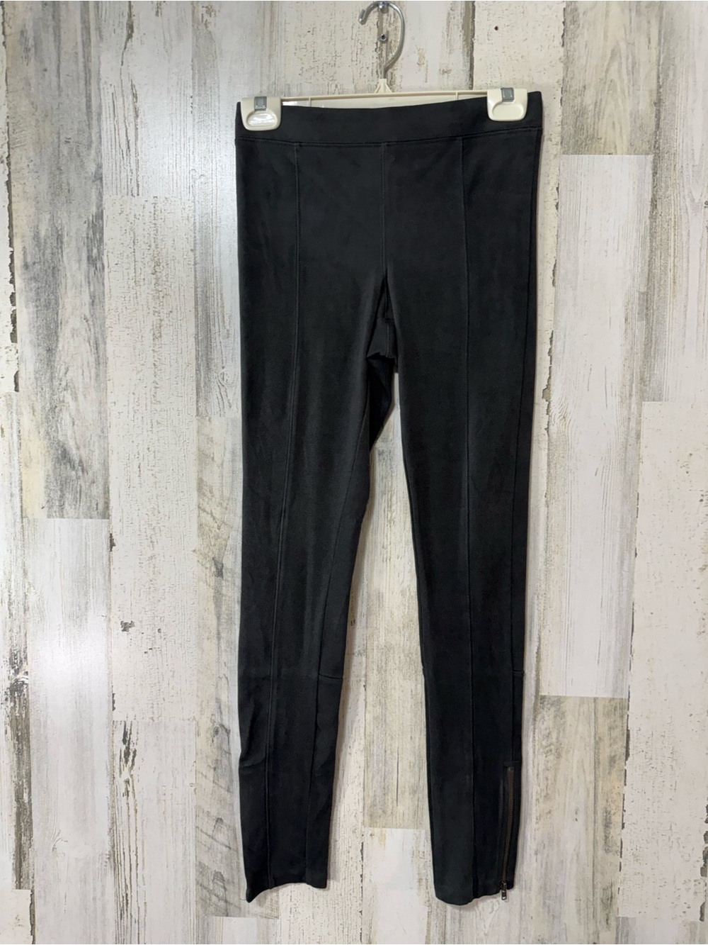 Express Skinny Suede Like Skinny Leggings Pants Zipper Ankle Dark Gray - Picture 3 of 10